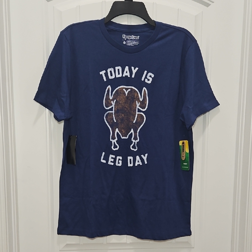 Tipsy Elves Navy Blue "Today Is Leg Day" Graphic Tee
